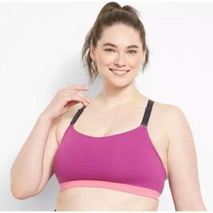 LIVI Soft Wireless size 18/20 Low-Impact Sports Bra - Strappy Back pink